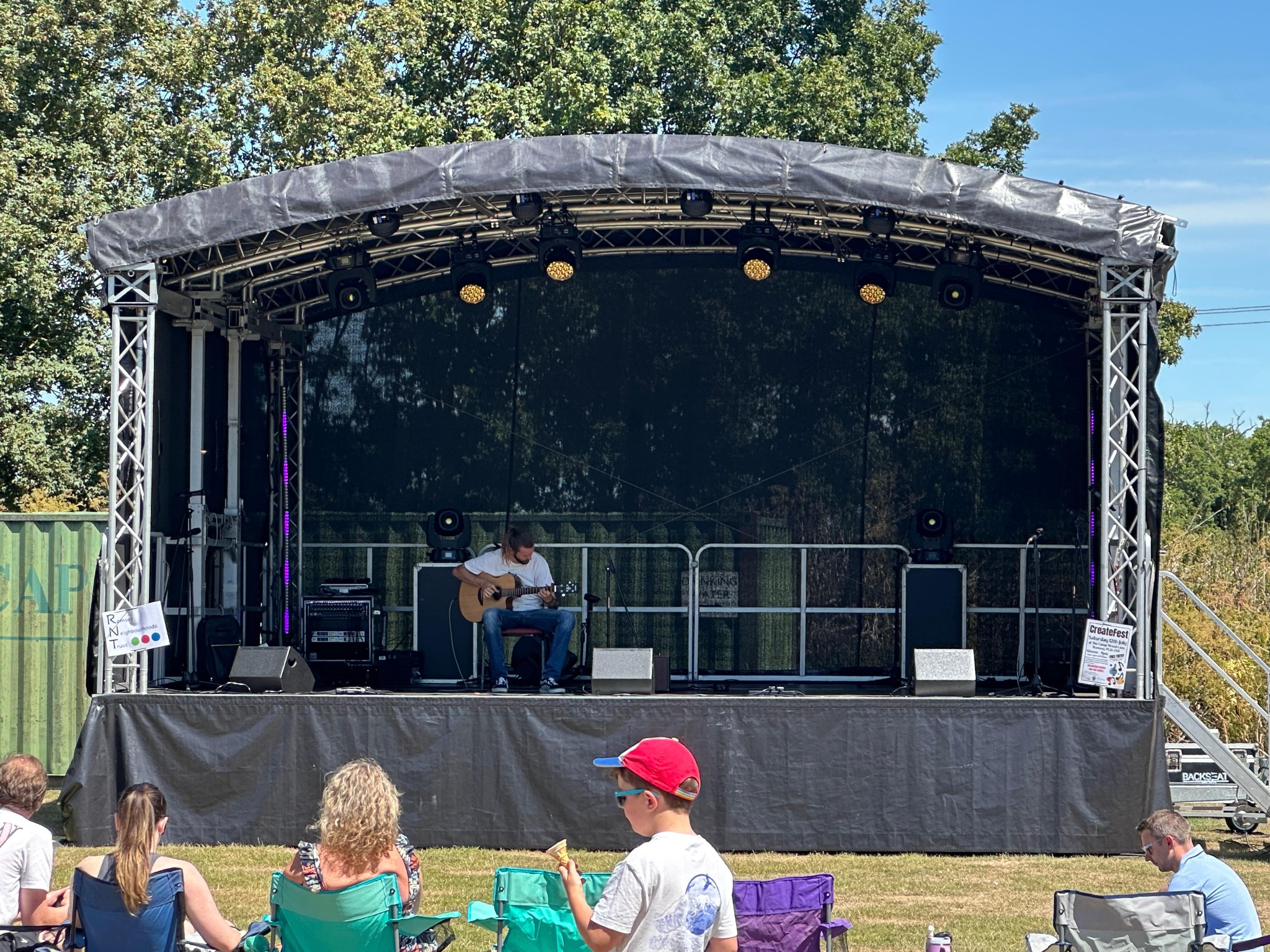 Event stage and technical production equipment ready for a live show